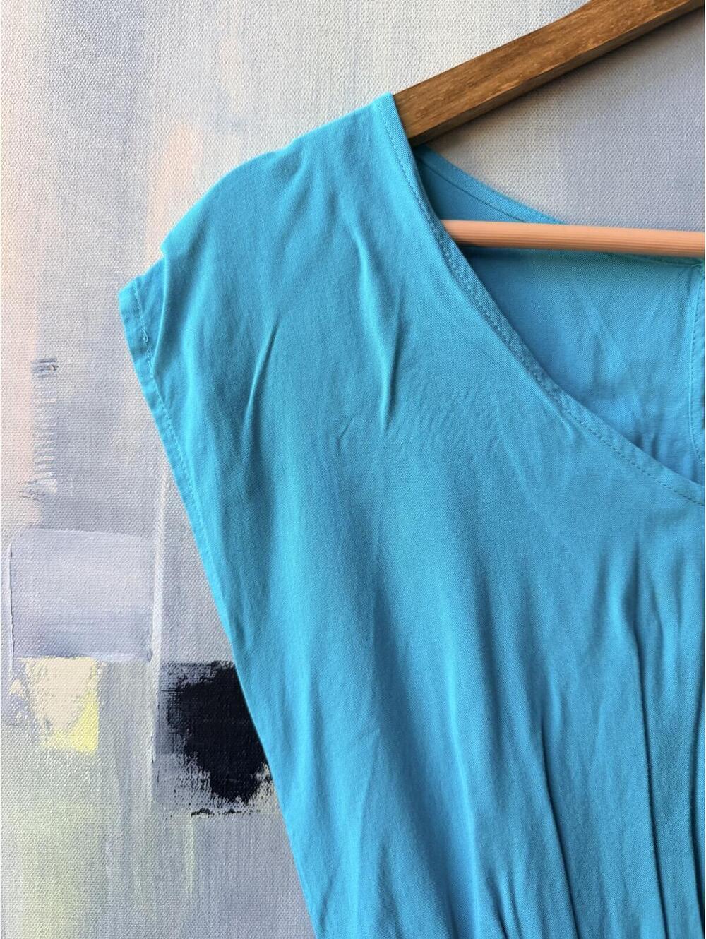 Mossimo Turquoise Rayon Pocket Dress Small - Picture 2 of 9